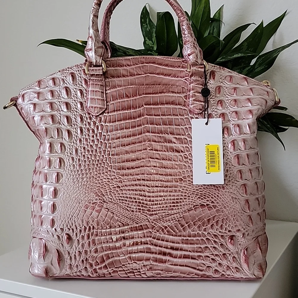 NWT BRAHMIN Melbourne Collection Large Duxbury Satchel Bag Pinkling